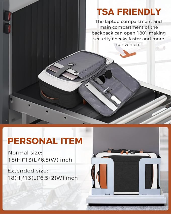 Vancropak 40L Carry On Travel Backpack for Men & Women, Expandable Flight Approved Weekender Backpack with 3 Packing Cubes, Water-Resistant Anti-Theft Laptop Backpack, Lightweight Business Travel Bag