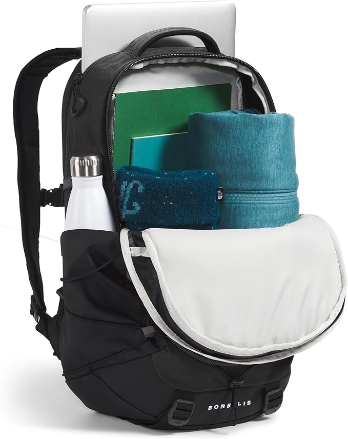 The North Face Borealis Commuter Laptop Backpack - Water Repellent, Laptop Sleeve, Large Main Compartment, Asphalt Grey Light Heather/TNF Black-NPF, One Size