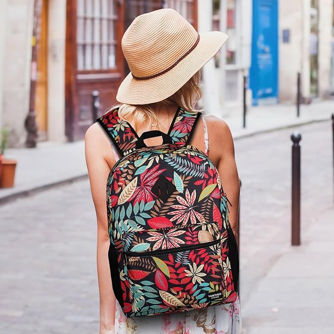 YAMTION Laptop Backpack Women,School Backpack Printing with USB Port for College Work Business Travel