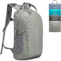 G4Free 25L Lightweight Hiking Backpack Packable Foldable Sport Travel Daypack Water Resistant for Women Men（Grey Green）