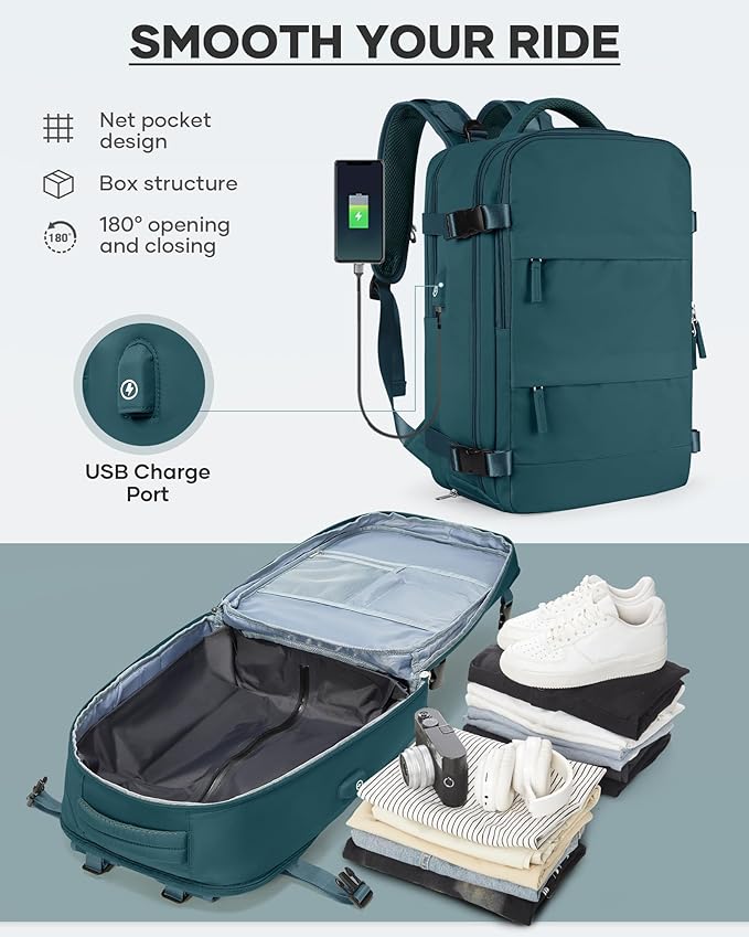 coofay Vacuum Backpack Travel with Pump Vacpack Travel Backpack with Vacuum System Compression Backpacks