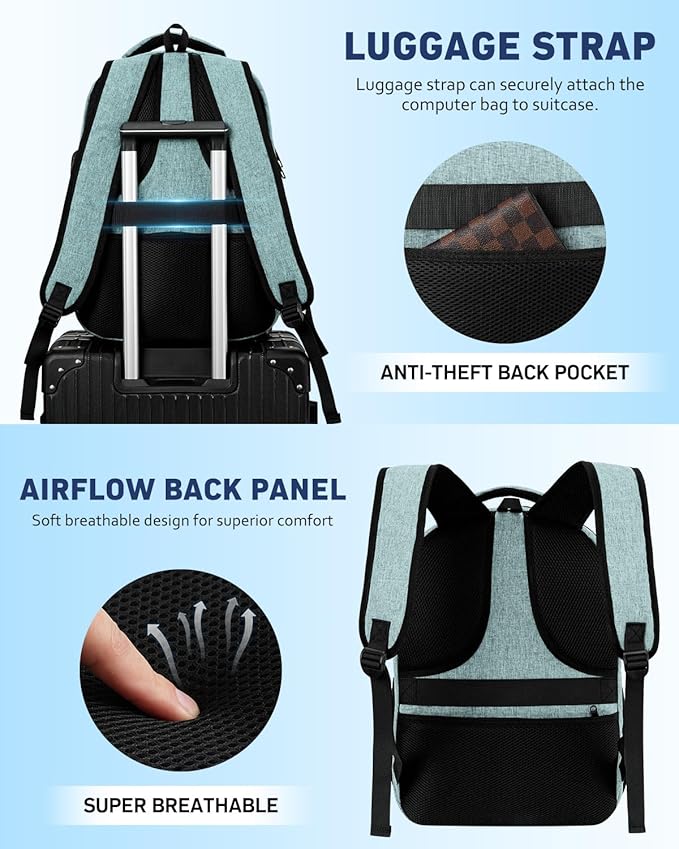 Laptop Backpack for Men Business Work College,School Bookbag for Teens Boys Student,Computer Bag Sturdy Back Pack with USB Charger