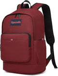 Classic Casual Backpack, Lightweight Daypack with 10 Pockets, Laptop Compartment, EVA Foam Pad (Wine red)