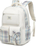 Teen Girl School Backpack, Cute Bookbag with Laptop Compartment for Big Student Women College Mochilas Escolares para Niñas (Beige)