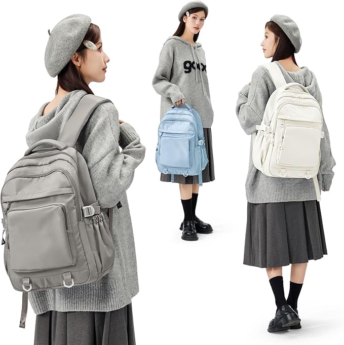 Cute Backpack for College Students Waterproof School Bag High School Backpacks for Teens Girls Boys Laptop Bookbag Casual Daypacks Backpacks for Women Men（Gray Brown）