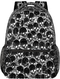 Pardick Skeleton Skull Goth Backpack for Kids Girls Boys Lightweight School College Students 18in Bookbag Large Capacity Computer Backpacks Laptop Rucksack Travel Gym Hiking Camping Daypack