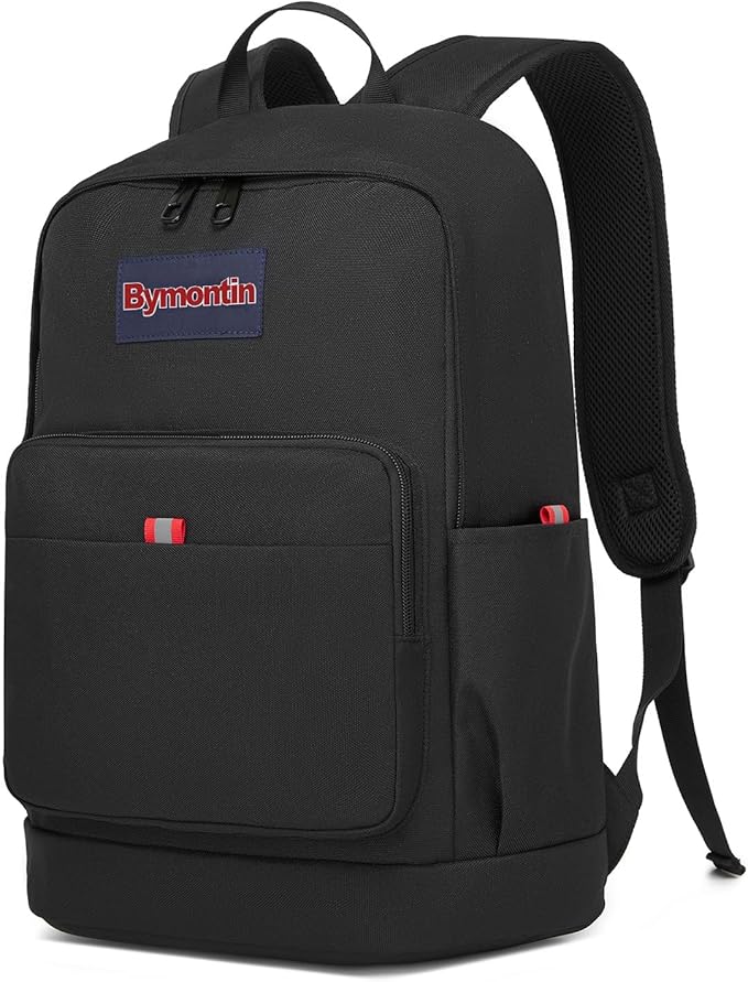 Classic Casual Backpack, Lightweight Daypack with 10 Pockets, Laptop Compartment, EVA Foam Pad (Black)