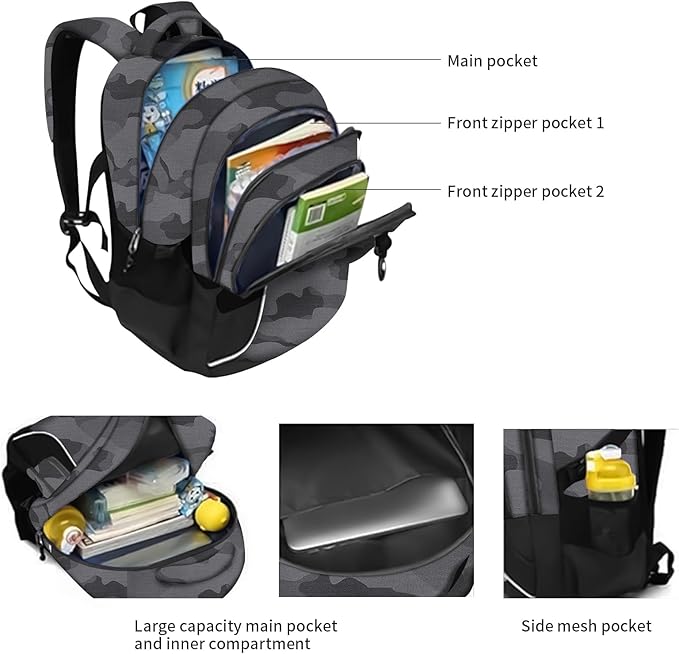 rickyh style School Backpack Travel Bag for Men & Women Lightweight College Back Pack with Laptop Compartmen (23SHENHUI)