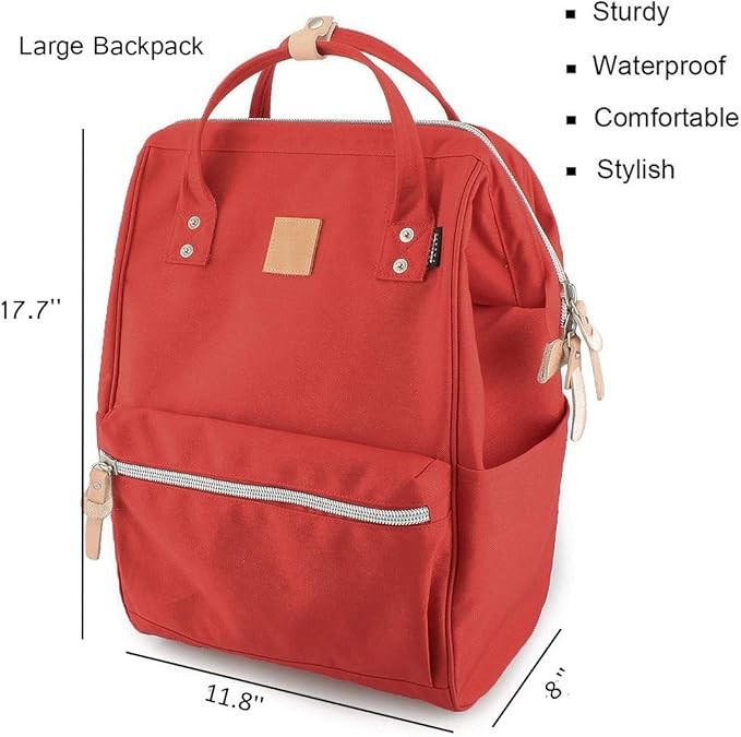 Himawari Large Travel Backpack with Laptop Compartment 17 Inch Roomy Doctor Bag College backpack for Women&Men-Not include USB Port (1882-Red&plus)