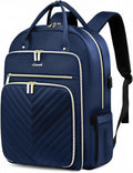 LOVEVOOK 15.6 Inch Laptop Backpack for Women,Fashion Work Travel Backpack,Waterproof Day Pack Purse for Teacher Nurse, Navy Blue.