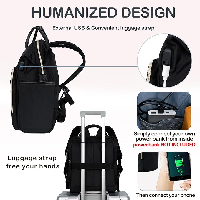 KROSER Laptop Backpack 17" Stylish Backpack Water Repellent College Casual Daypack with USB Port Travel Business Work Bag for Men/Women-Quilted | Water Repellent, College, Casual Daypack, USB Port, Travel, Business