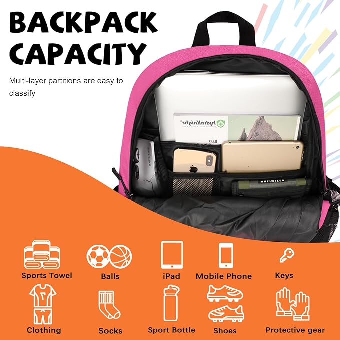 Goloni Basketball Bag,Large Sports Bag with with Separate Ball & Shoe Compartments,Gym Bag for Basketball,Soccer,Volleyball