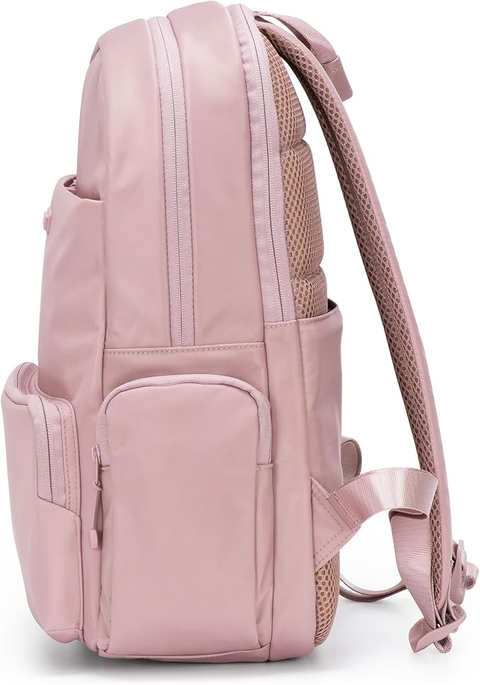 Traveler's Choice Iria 20L Backpack for Women, Water Resistant Travel Bag Daypack, Work, College, Business, Commuter, Dusty Pink, Carry-on Laptop Backpack