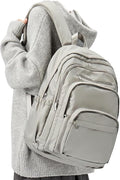 College Backpack For Women Men,Lightweight High School Bag,School Backpack With Lots Of Pockets,Cute Bookbag For Teens Boys Girls,Casual Daypack Backpack For School(Gray Brown)