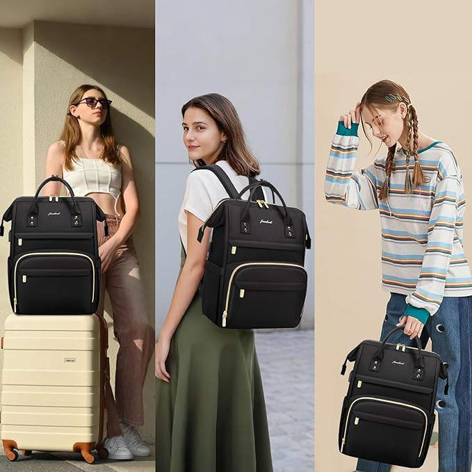 Women Laptop Backpack Work Bag - Fits 15.6 inch with Laptop Compartment Waterproof Professional Fashion Travel Purse for College Nurse Business Computer Backpack