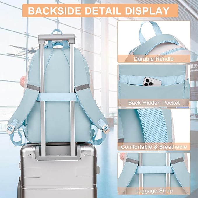 Big Student Laptop Backpack for Teen Girls & College Women - Large High School Bookbag, Ergonomic Travel Daypack, Water-Resistant, Sturdy School Bag