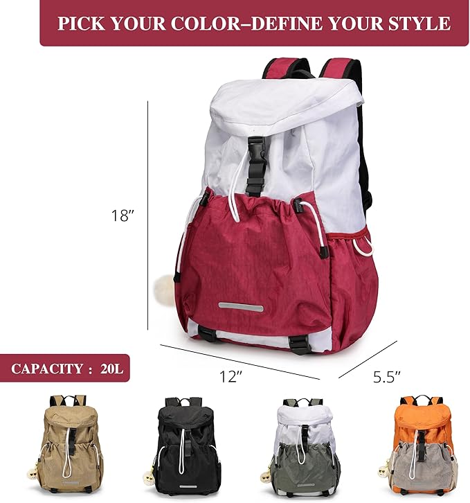 Drawstring Backpack for Teen Girls Boys, Work College Travel 17 Inch Laptop Backpack, Cute Back to School Bookbag, Casual Daypack for Middle High School University Daily Use Gym