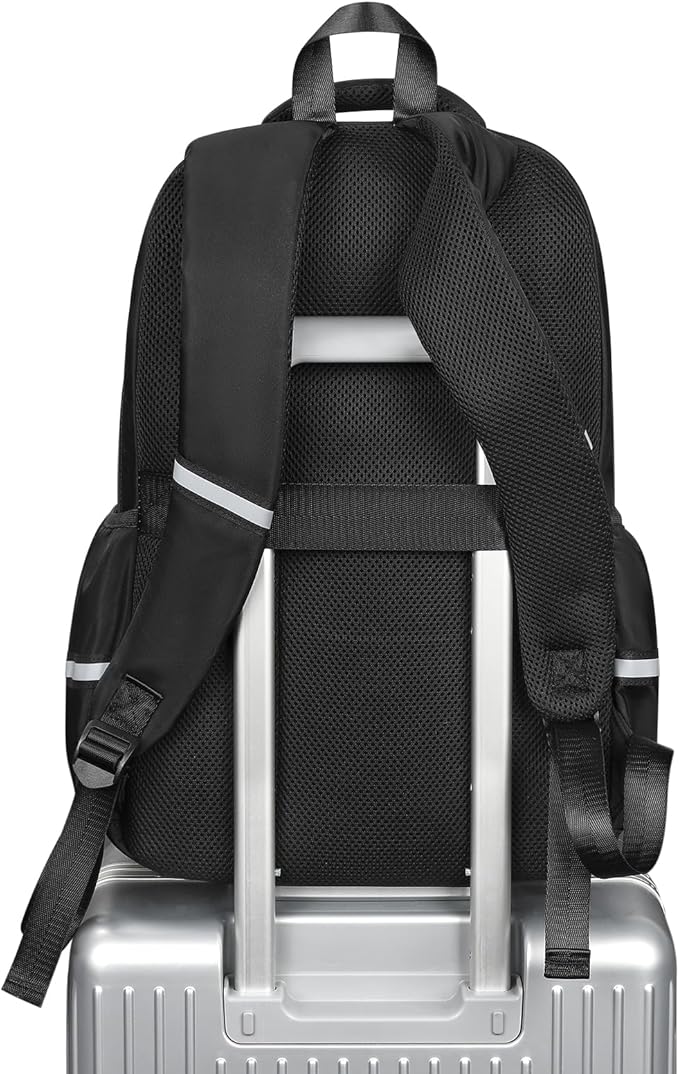 mibasies School Backpack for Teen Girls: 17.9 IN Backpack for Women with Laptop Compartment for Middle High Elementary School College Travel- Kids Bookbag Black