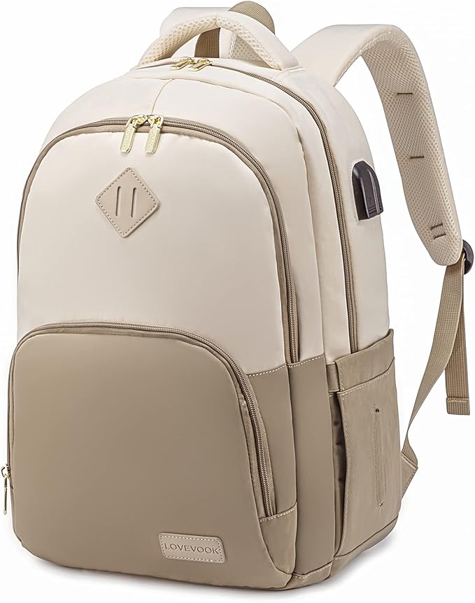 LOVEVOOK School Backpack for Women Classic Backpack with 15.6" Laptop Compartment Lightweight Bookbag for College Work High School