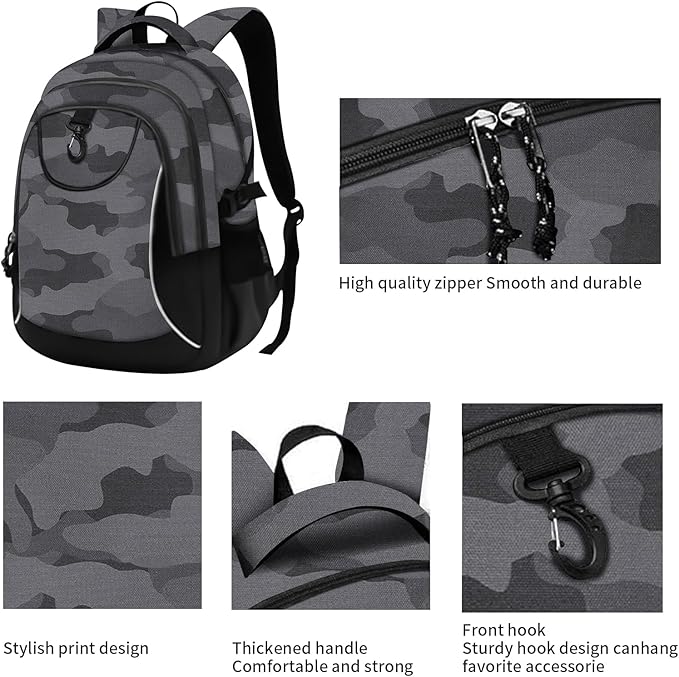 rickyh style School Backpack Travel Bag for Men & Women Lightweight College Back Pack with Laptop Compartmen (23SHENHUI)