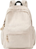 School Backpack for Teens, Corduroy Bookbag with 6X Cute Pin Accessories, Lightweight High School College Laptop Bags, Women Travel Daypacks