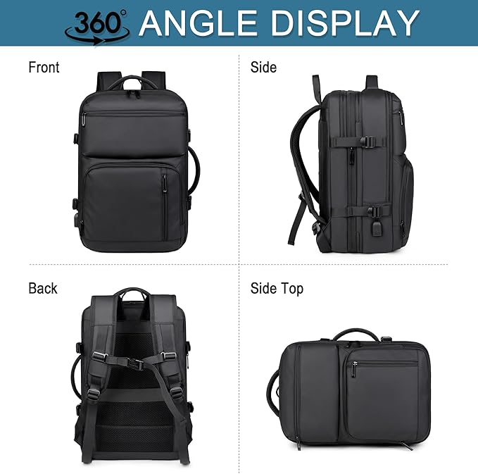 Travel Backpack for Men, Carry on Backpack Expandable 45L Suitcase Backpack Airline Approved Large Luggage Business Weekender Bag
