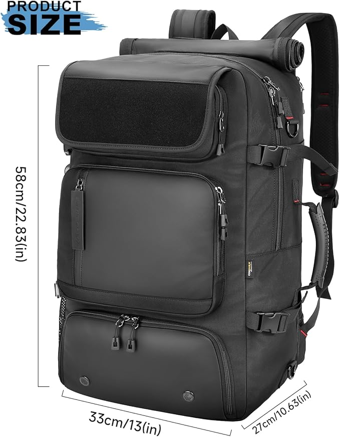 60L Convertible Carry On Backpack&Duffle Bag&Weekender Bag with 17" Padded Laptop Sleeve, USB Charging Port, Shoe Compartment for Men Women, Travel, Tactical, Gym, Hiking, Overnight Trips