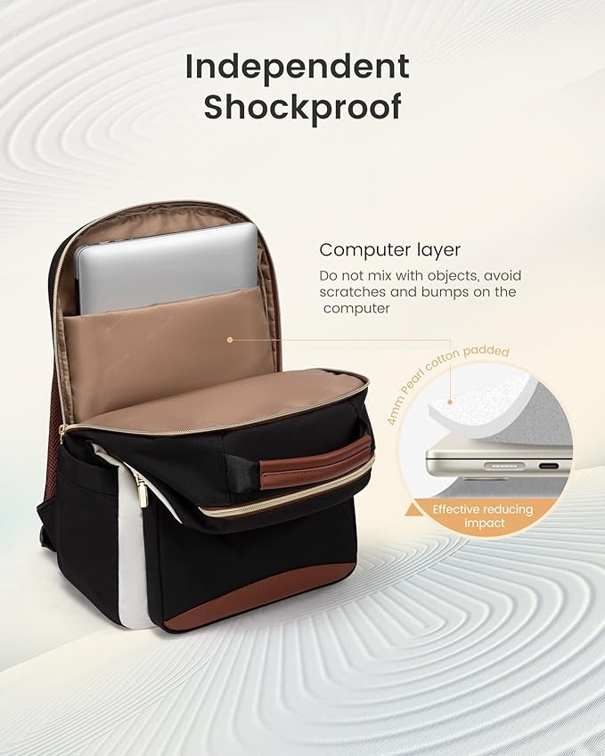 LOVEVOOK Laptop Backpack for Women, 15.6 Inch Work Business Backpack Purse for Teacher, Waterproof Nurse Bag College Bookbag for School, Casual Personal Item Travel Bag College Daypack