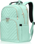 Backpack for Men Women, School Backpack for Boys Girls, 15.6 Inch Quilted Laptop Backpack, Large High School Bookbags for Teens, Teal