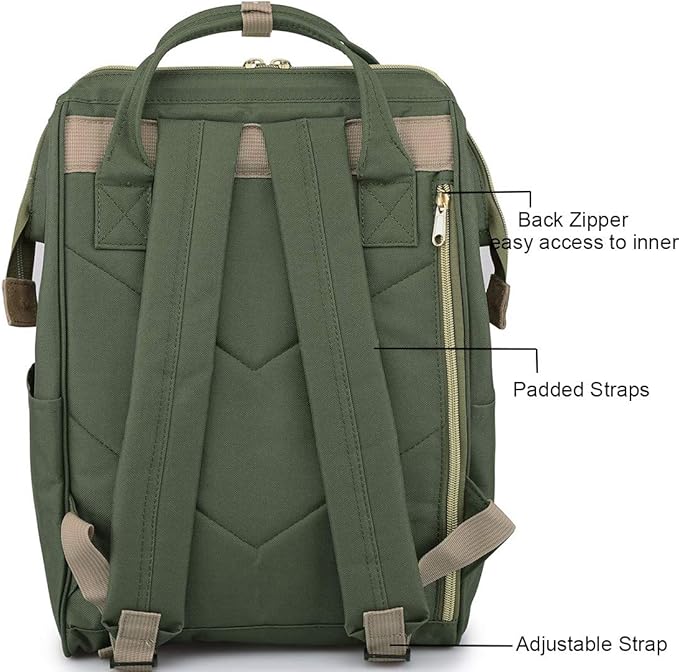 Himawari Laptop Backpack for Women&Men,Wide Open Large USB Charging Port 15.6 Inch Laptop Doctor College Work Bag (9001-ArmyGreen）