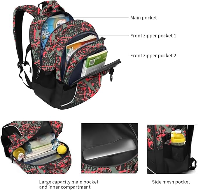 rickyh style School Backpack Travel Bag for Men & Women Lightweight College Back Pack with Laptop Compartmen