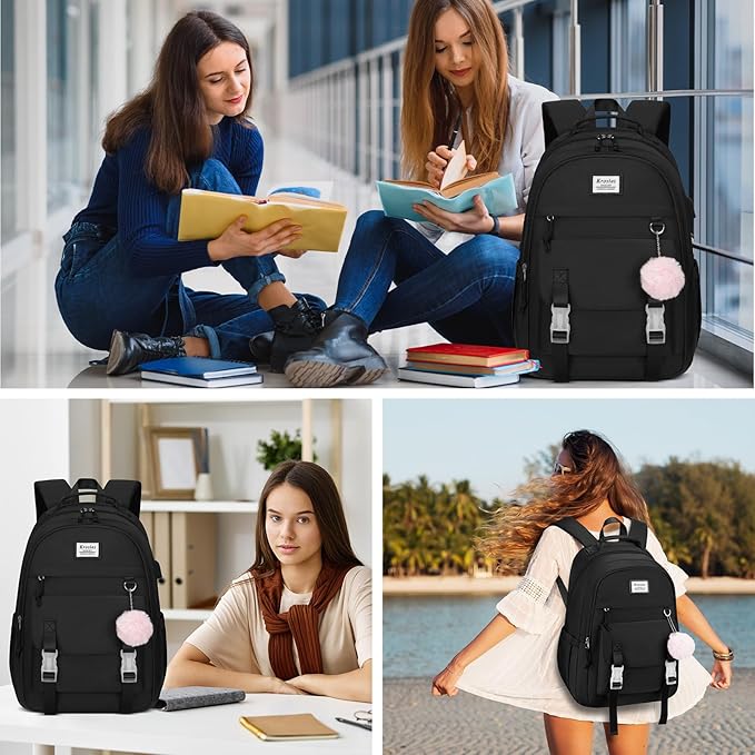 School Backpack for Teen Girls, 15.6 Inch College Backpack Elementary Middle High School Bag Large Cute Bookbags, Lightweight Laptop Backpacks Casual Daypack Kids Book Bag for Women Students