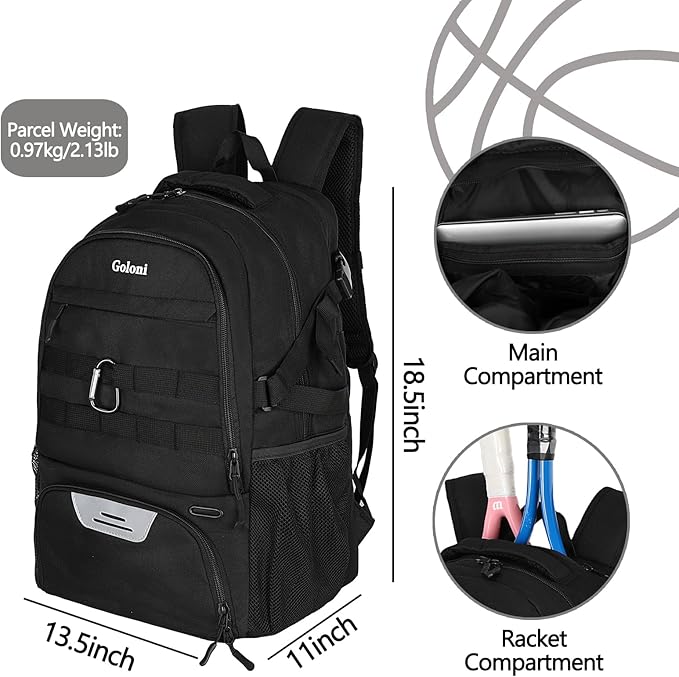 Soccer Backpack for Men and Women,Sports Bag with Ball Compartment,Gym Backpack with Shoe Compartment