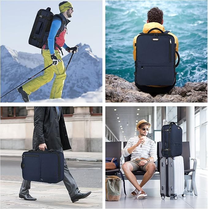 Mogplof Carry On Travel Backpack, Large Flight Approved Traveling Backpack for Women & Men, 40L Anti Theft TSA Friendly Expandable Luggage, Weekender Suitcase Fit for 17/17.3 Inch Laptop