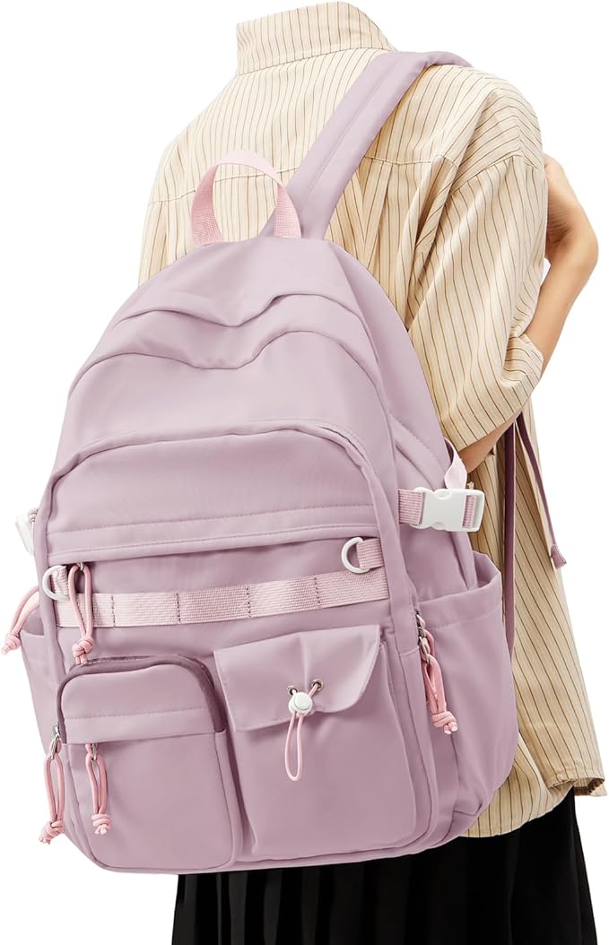 weradar Aesthetic College Backpack Women,Students Casual Travel Daypacks,High School Bookbags For Teen Girls,Cute School Backpack With Lots of Pockets(purple)