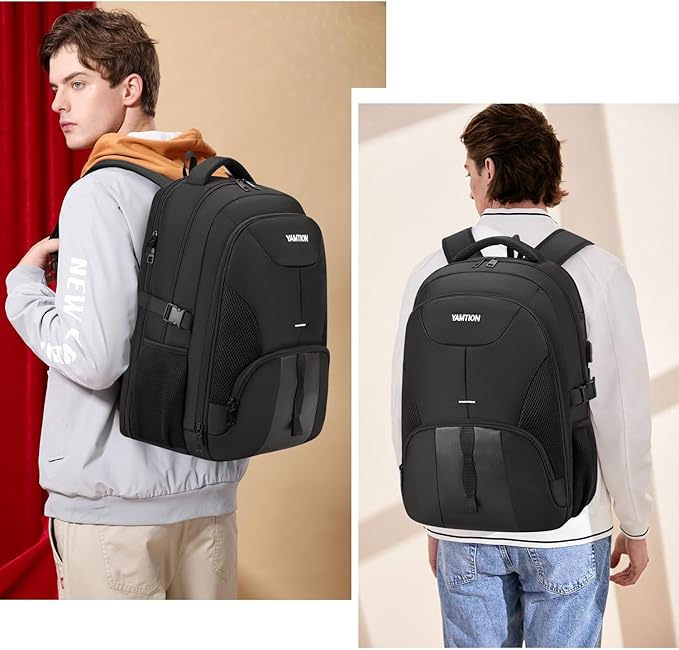 YAMTION School Backpack for Teens and Adults,17.3 Inch Laptop Bookbag for High School College Students Work Office Business Travel