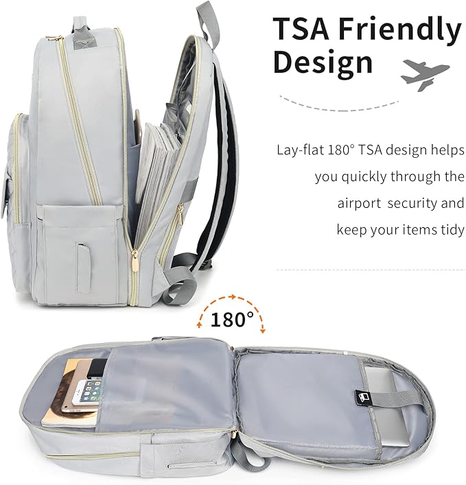 School Backpack Women,15.6 inch Laptop Bookbag with Stylish Stitch Pattern for Teen Girls,College Backpack Nursing Daypack TSA Friendly for Trip Work Business Middle School