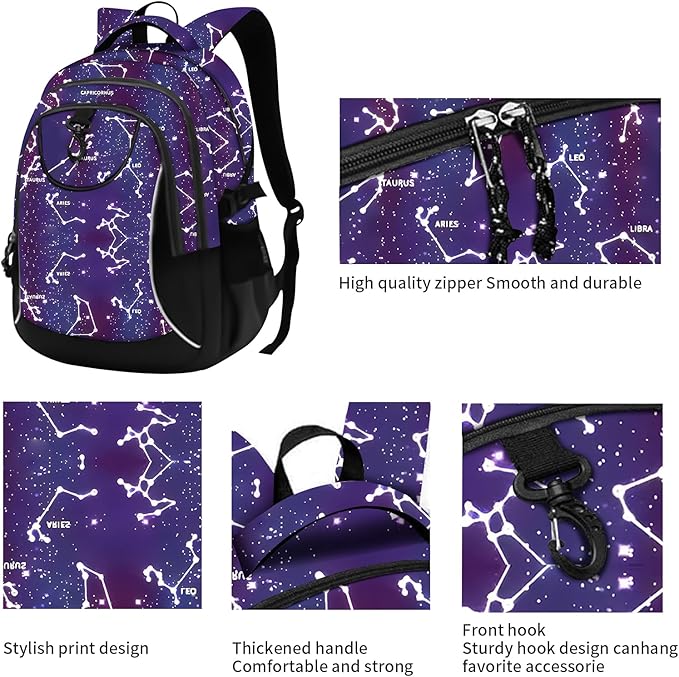 rickyh style School Backpack Travel Bag for Men & Women Lightweight College Back Pack with Laptop Compartmen (23XINGZUO)