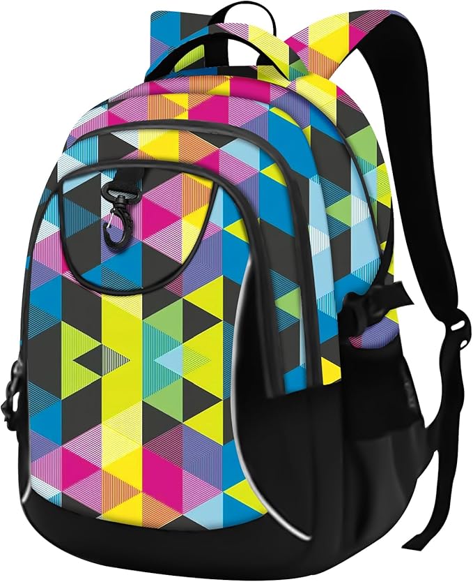 rickyh style School Backpack Travel Bag for Men & Women Lightweight College Back Pack with Laptop Compartmen (23SANJIAO)