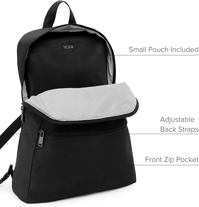 TUMI - Just In Case Foldable Backpack - Lightweight, Compact Travel Backpack - For One Bag Travel - 15.5" X 12.3" X 4.5" - Black with Gunmetal Hardware