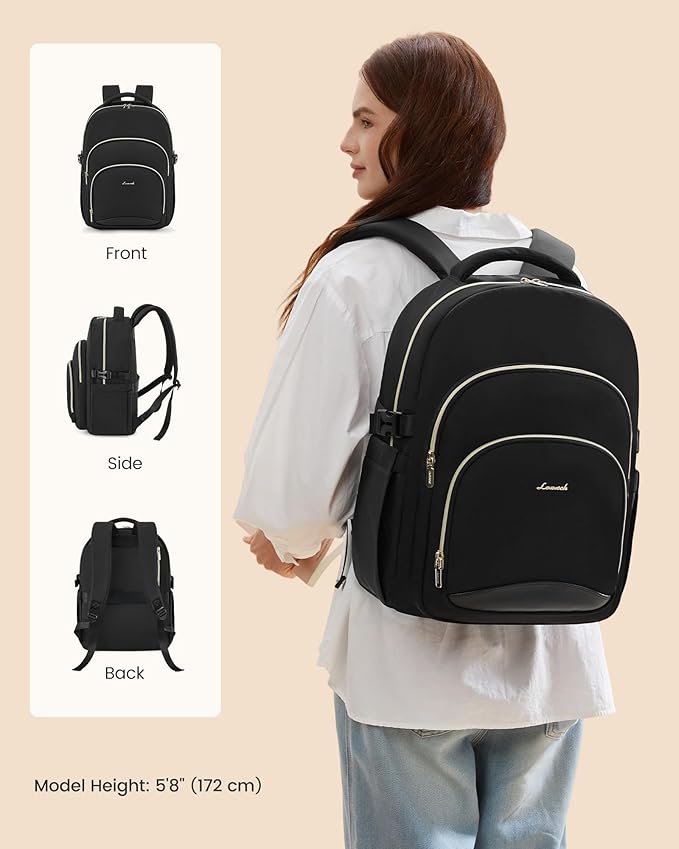 LOVEVOOK Laptop Backpack for Women, 17-Inch Work Backpack, Back to School Bookbag for College Student Teen Girls, Casual Personal Item Travel Bag Business Computer Daypack for Teacher Nurse, Gift