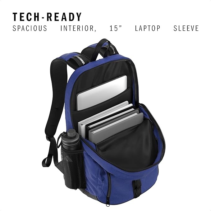 adidas Primetime Large Backpack for women and men, big bag with laptop sleeve
