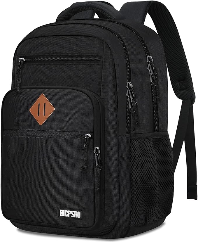 Black Backpack for Men, School Backpack for Boys Teens, 15.6 Inch Laptop backpack with Reinforced Straps for College High Middle School Work Business Book Bag, boys backpack, Bookbag