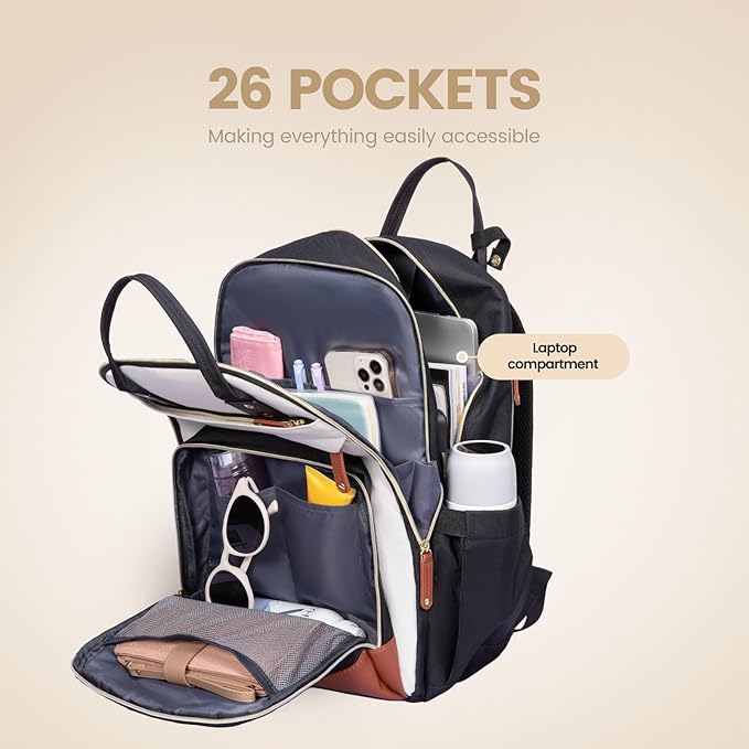 LOVEVOOK Laptop Backpack Women,Large Capacity 17.3 inch Laptop Bag Travel Backpack for Women,Computer Work College Teacher Backpacks with USB Port,Waterproof Personal Item Backpack Casual Daypack