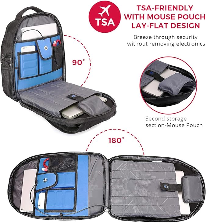 Swissdigital Design TSA Business Laptop Backpack For Men,Travel Backpack With USB Charging Port,College Tech Backpacks With RFID Pockets Presents For Men Fits 15.6 Inch Computer | J16BT-1
