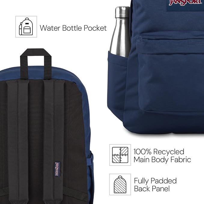 JanSport SuperBreak Plus Backpack with Padded 15-inch Laptop Sleeve and Integrated Bottle Pocket - Spacious and Durable Daypack for Work and Travel - Butterfly Baddie