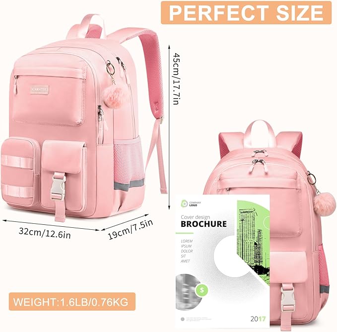 Girls Backpack School Bag for Students tees girls Book Bag, Backpack for Women, 15.6 inch Laptop Backpack,