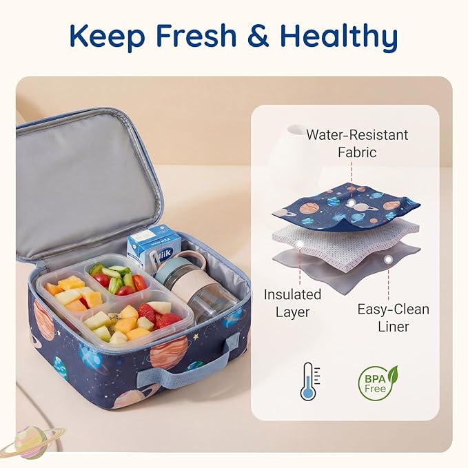 mommore Kids Backpack for Boys 4-8 with Lunch Box Elementary Kindergarten Preschool School Backpack 15'' Fit Folders Bottles, Cool Truck