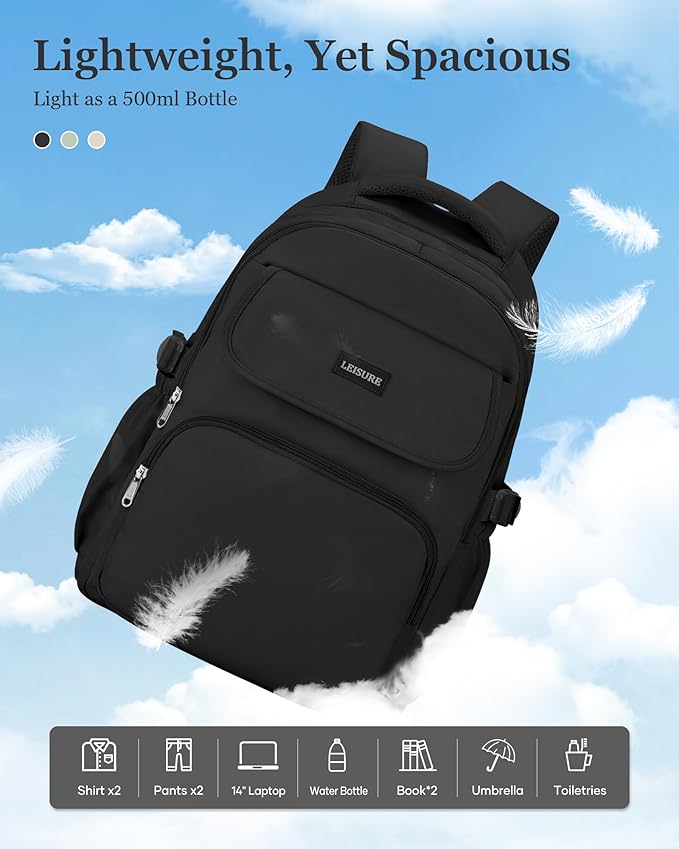 Simple Aesthetic Black Backpacks For School,Lightweight Casual College Backpack Women,Travel Laptop Daypack Men,Waterproof Middle School Book bag For Teens Boys Girls
