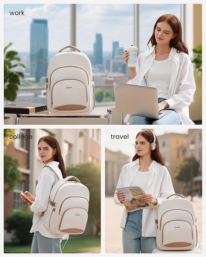 LOVEVOOK Laptop Backpack for Women, 15.6-Inch Work Backpack, College Bookbag Casual Personal Item Travel Bag Business Computer Daypack for Teacher Nurse, Gift